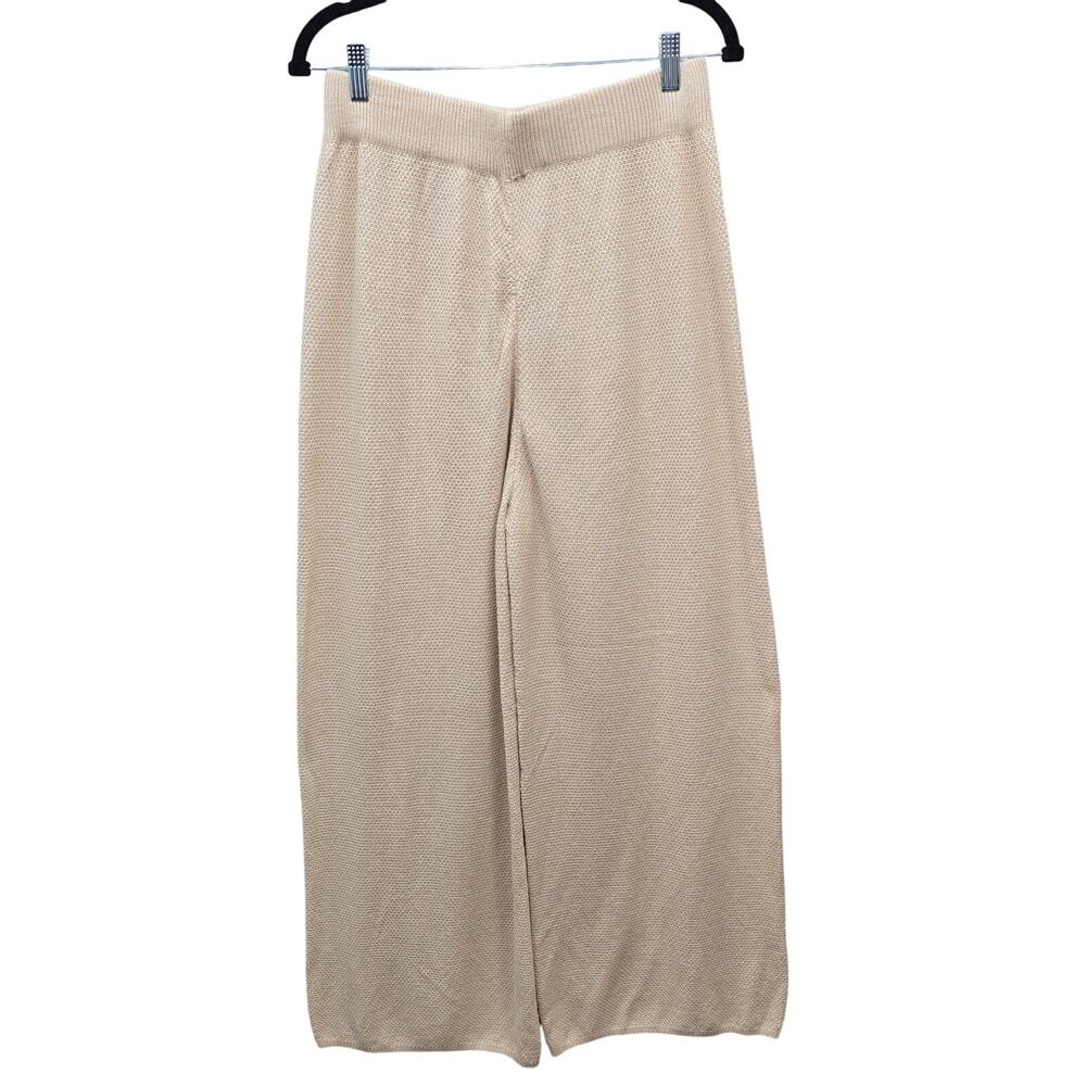 Knit Wide Leg Pants Womens X-Large Pull On Jogger Lounge  Athleisure Minimalist - Picture 2 of 10